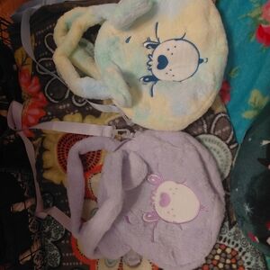 Care Bears Plush Bags in Pastel Yellow and Lavender